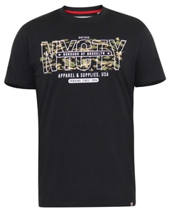 D555 Edwalton Nycty Camo Print T-Shirt Washed Black